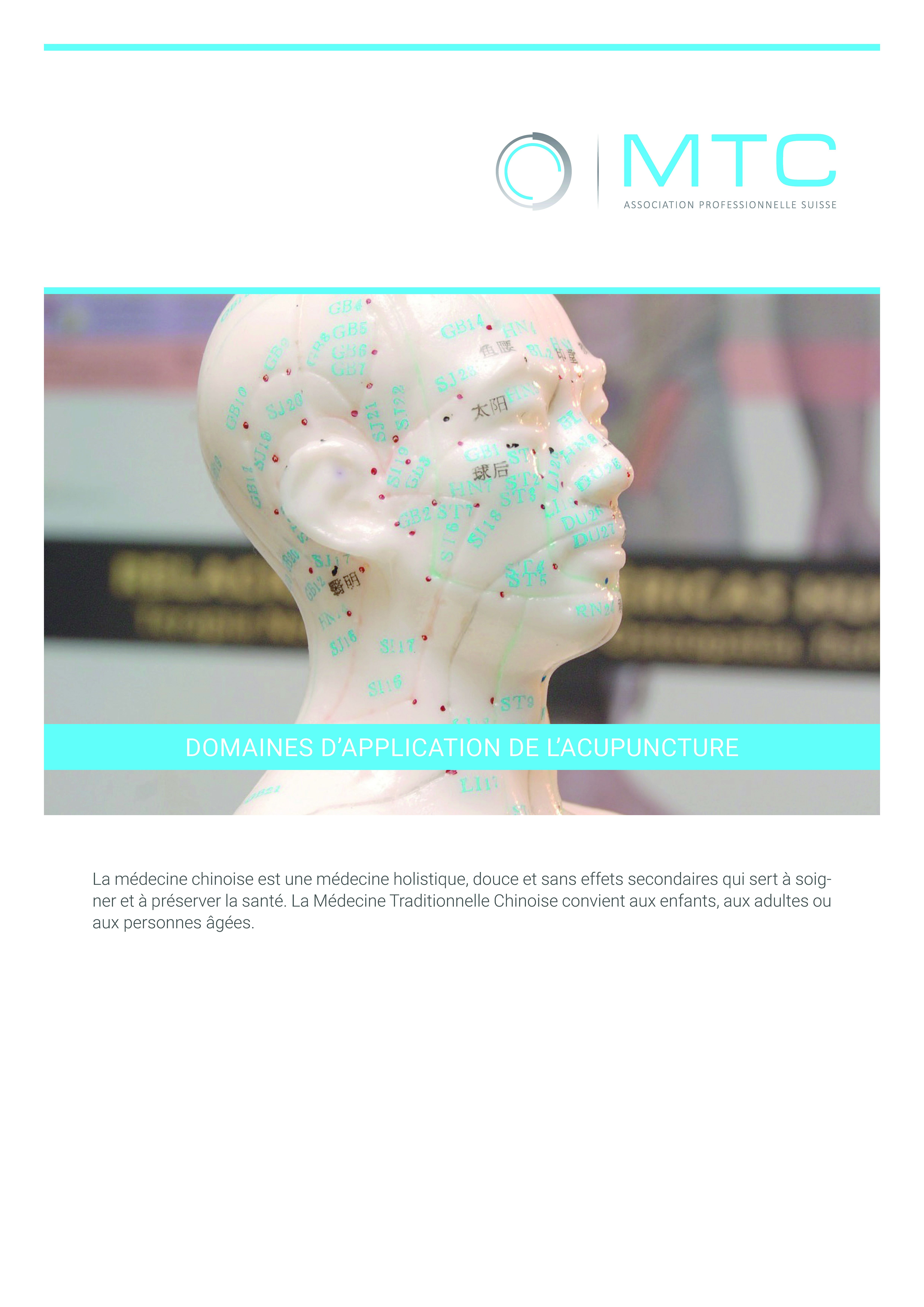 Brochure: Domaines D’application De L’acupuncture
